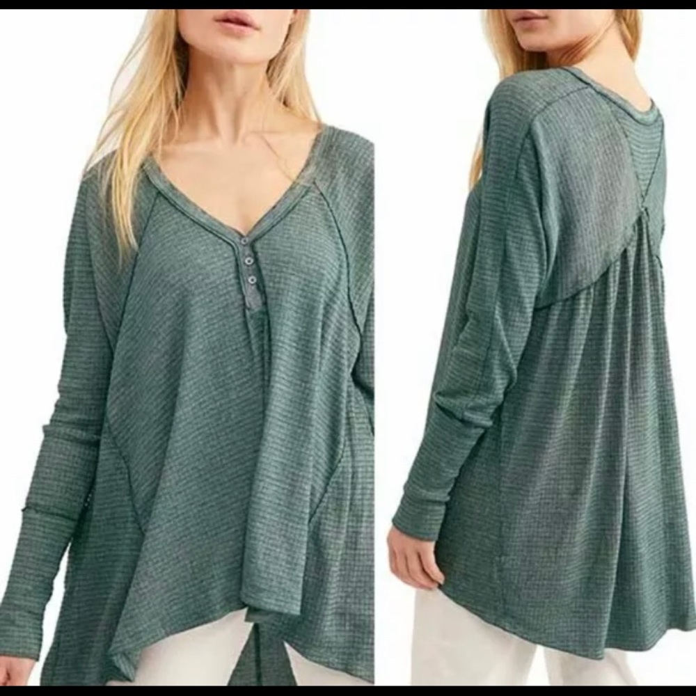 Free People Citrine Textured Cotton Top XS